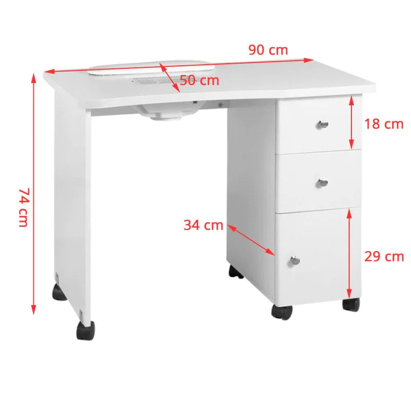 Nail Table Wood 011B with Built-in Dust Collector