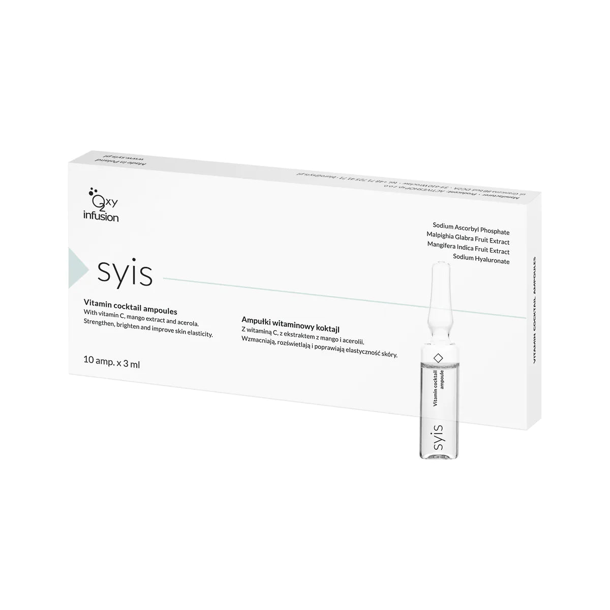 Syis Vitamincocktail Ampuller 10 x 3 ml - C-Vitamin, Hyaluronsyra & Niacinamid