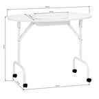 Foldable Nail Table 4031 White with Bag - Portable Manicure Table