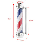 Barberlampa Barbershop BB-02 Silver – Stor Roterande Skyltlampa