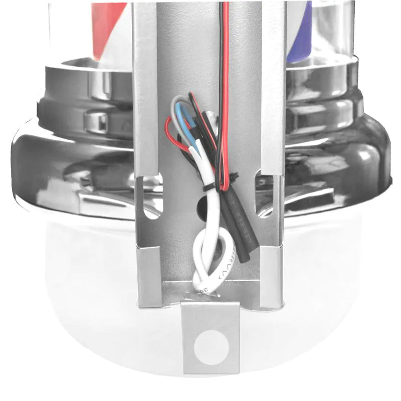 Barberlampa Barbershop BB-02 Silver – Stor Roterande Skyltlampa