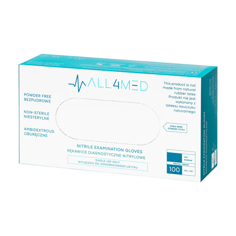 All4med Nitrilhandskar Engångs Svarta – 100-pack L