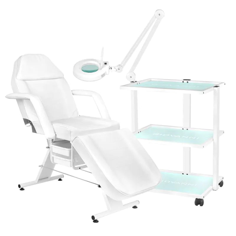 Paket: Kosmetikstol 202 Basic + Kosmetikbord 1040 + LED-Förstoringslampa S5