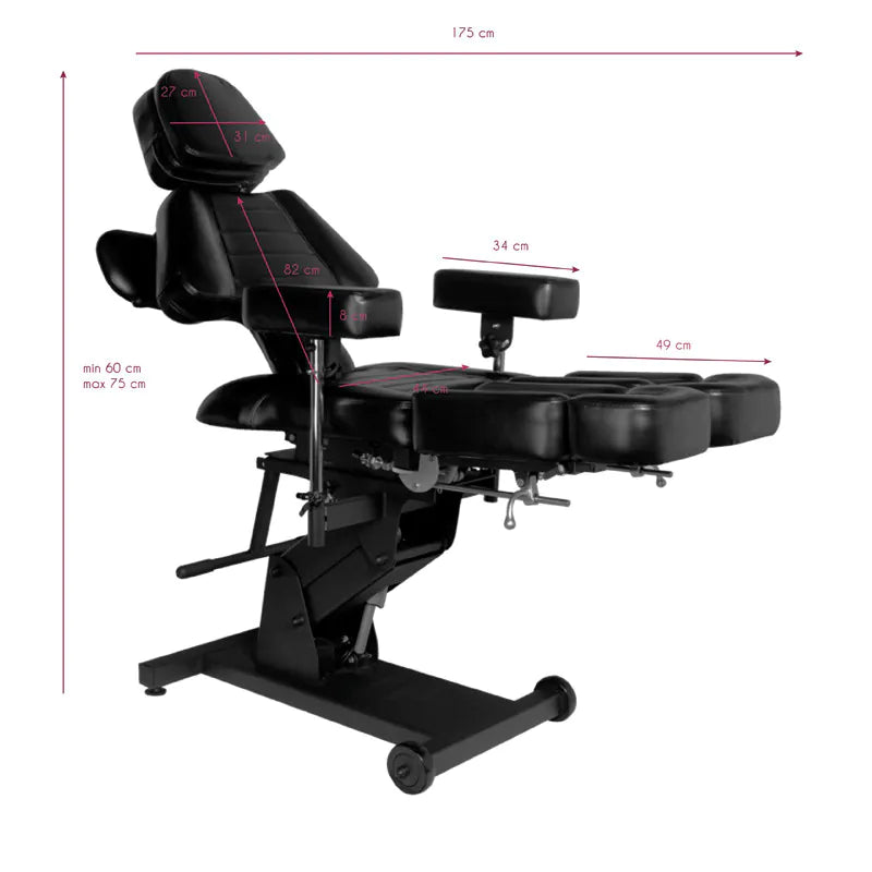 Pro Ink 606 Elektrisk Tatueringsstol Svart