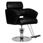 Hair System HS02 Frisörstol Svart – Eko-läder & Krombas