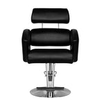Hair System HS02 Frisörstol Svart – Eko-läder & Krombas