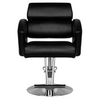 Hair System HS02 Frisörstol Svart – Eko-läder & Krombas