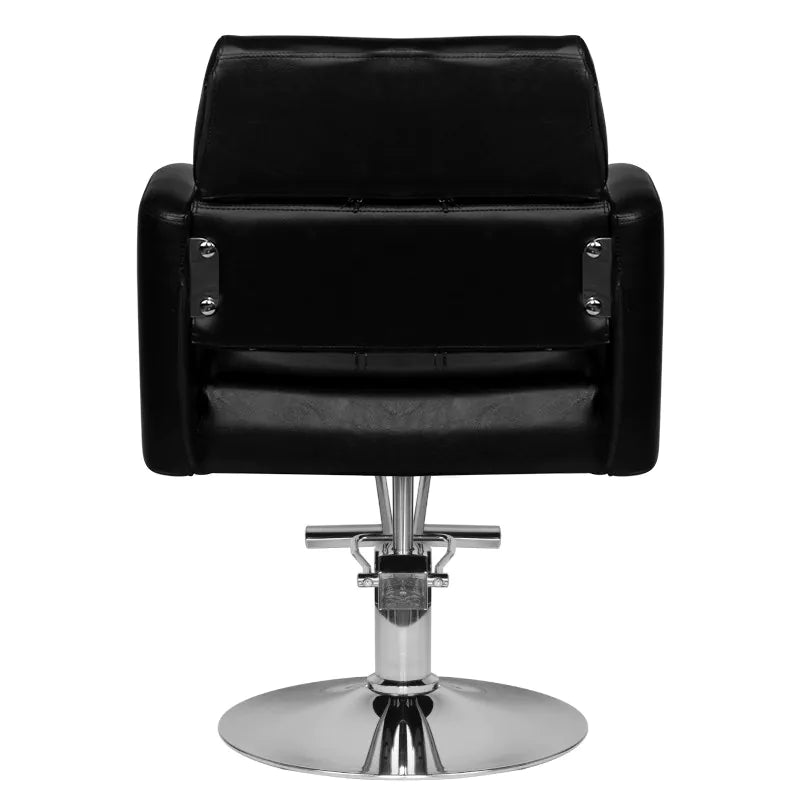 Hair System HS02 Frisörstol Svart – Eko-läder & Krombas