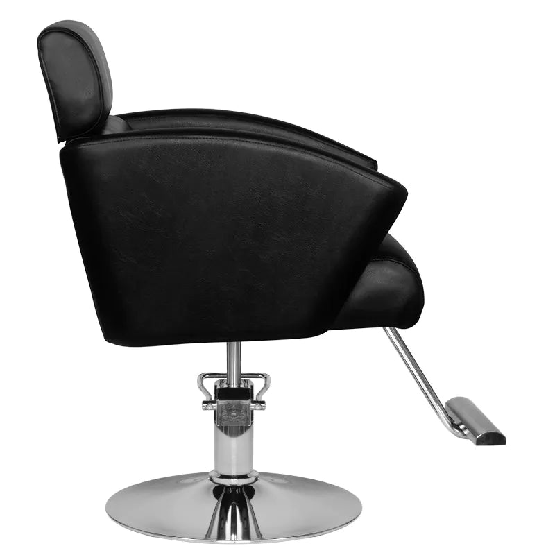 Hair System HS02 Frisörstol Svart – Eko-läder & Krombas