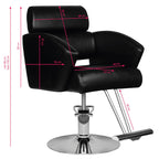 Hair System HS02 Frisörstol Svart – Eko-läder & Krombas