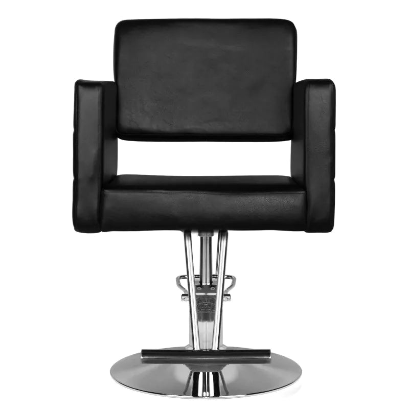 Hair System HS33 Frisörstol Svart – Eko-läder & Krombas
