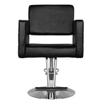 Hair System HS33 Frisörstol Svart – Eko-läder & Krombas