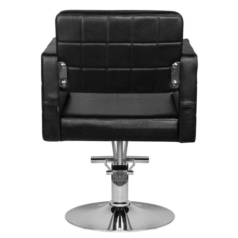Hair System HS33 Frisörstol Svart – Eko-läder & Krombas