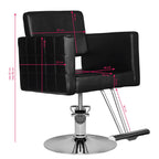 Hair System HS33 Frisörstol Svart – Eko-läder & Krombas