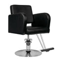 Hair System HS92 Frisörstol Svart – Eko-läder & Krombas