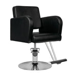 Hair System HS92 Frisörstol Svart – Eko-läder & Krombas