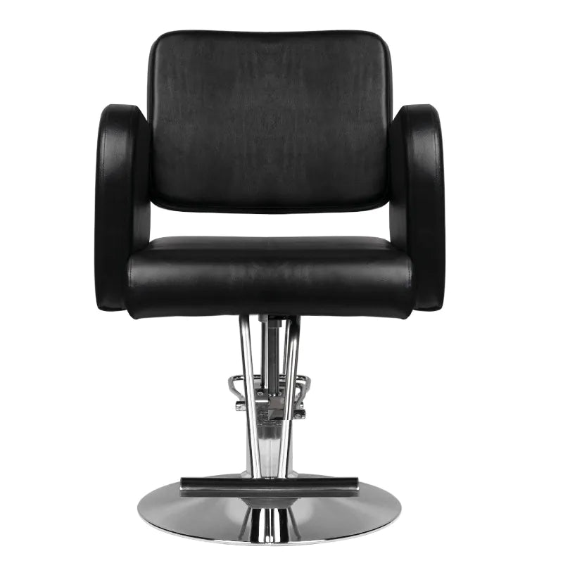 Hair System HS92 Frisörstol Svart – Eko-läder & Krombas