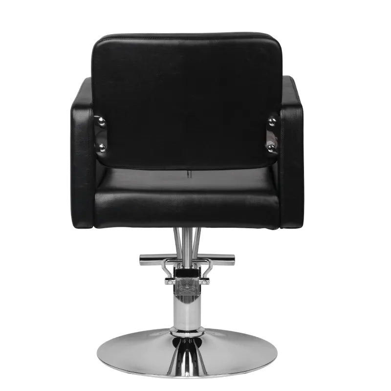 Hair System HS92 Frisörstol Svart – Eko-läder & Krombas