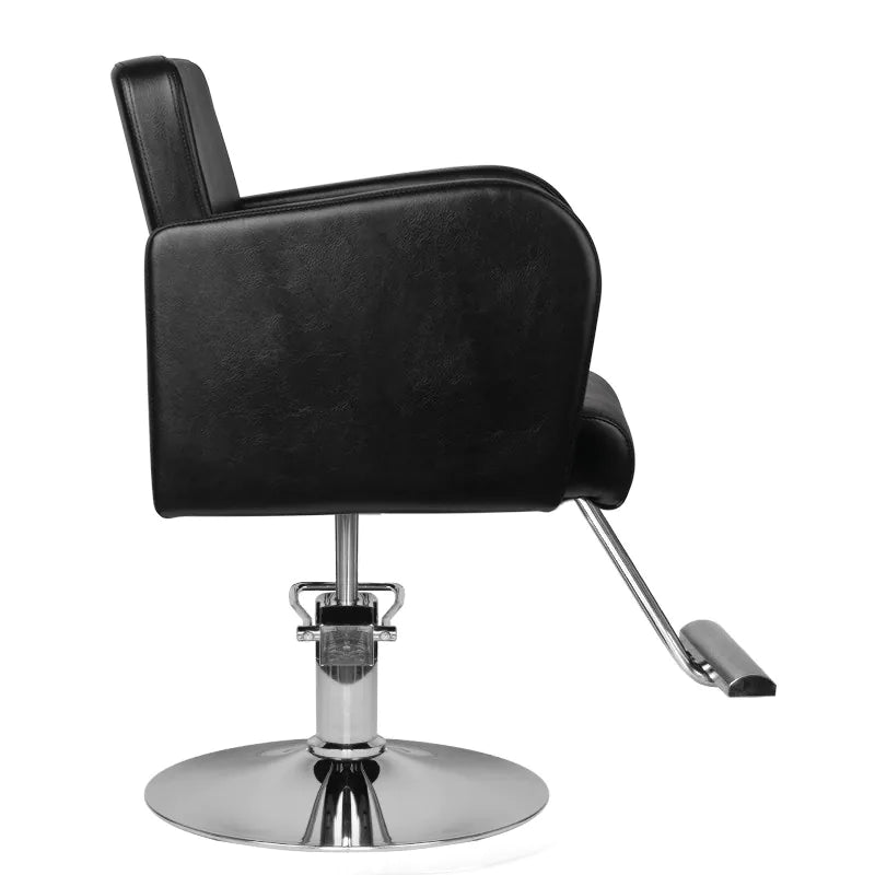 Hair System HS92 Frisörstol Svart – Eko-läder & Krombas