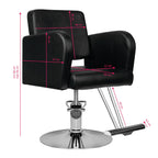 Hair System HS92 Frisörstol Svart – Eko-läder & Krombas