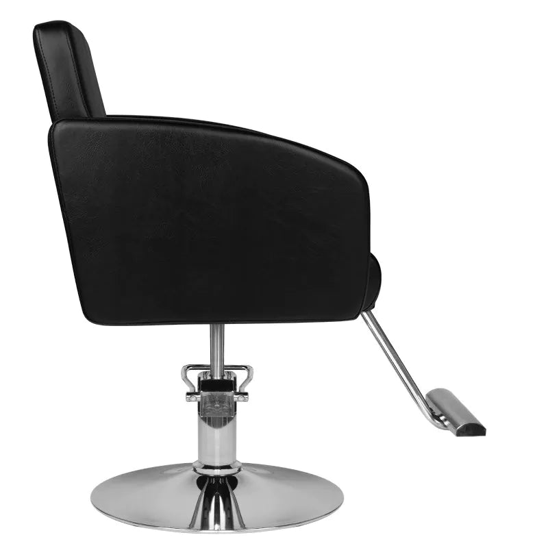 Hair System HS40 Frisörstol Svart – Eko-läder & Krombas