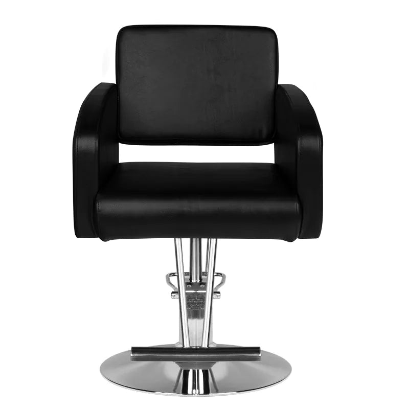 Hair System HS40 Frisörstol Svart – Eko-läder & Krombas