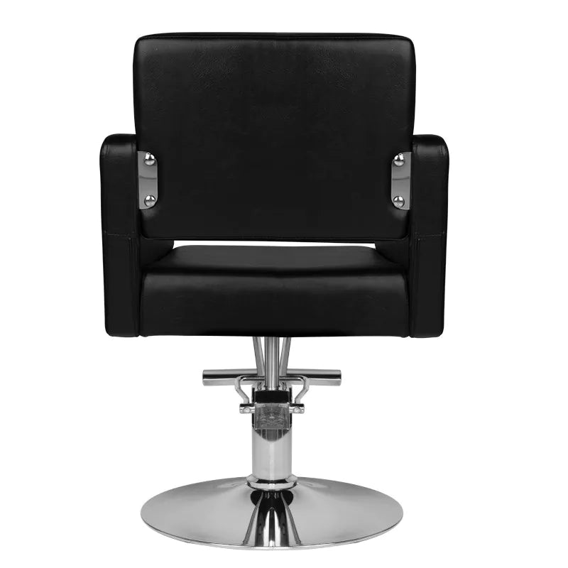 Hair System HS40 Frisörstol Svart – Eko-läder & Krombas