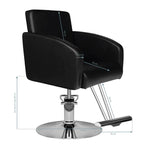 Hair System HS40 Frisörstol Svart – Eko-läder & Krombas