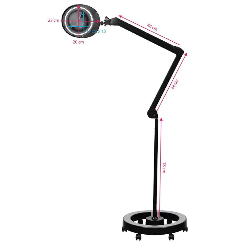 Luplampa Elegante  60 LED SMD 5D svart med stativ