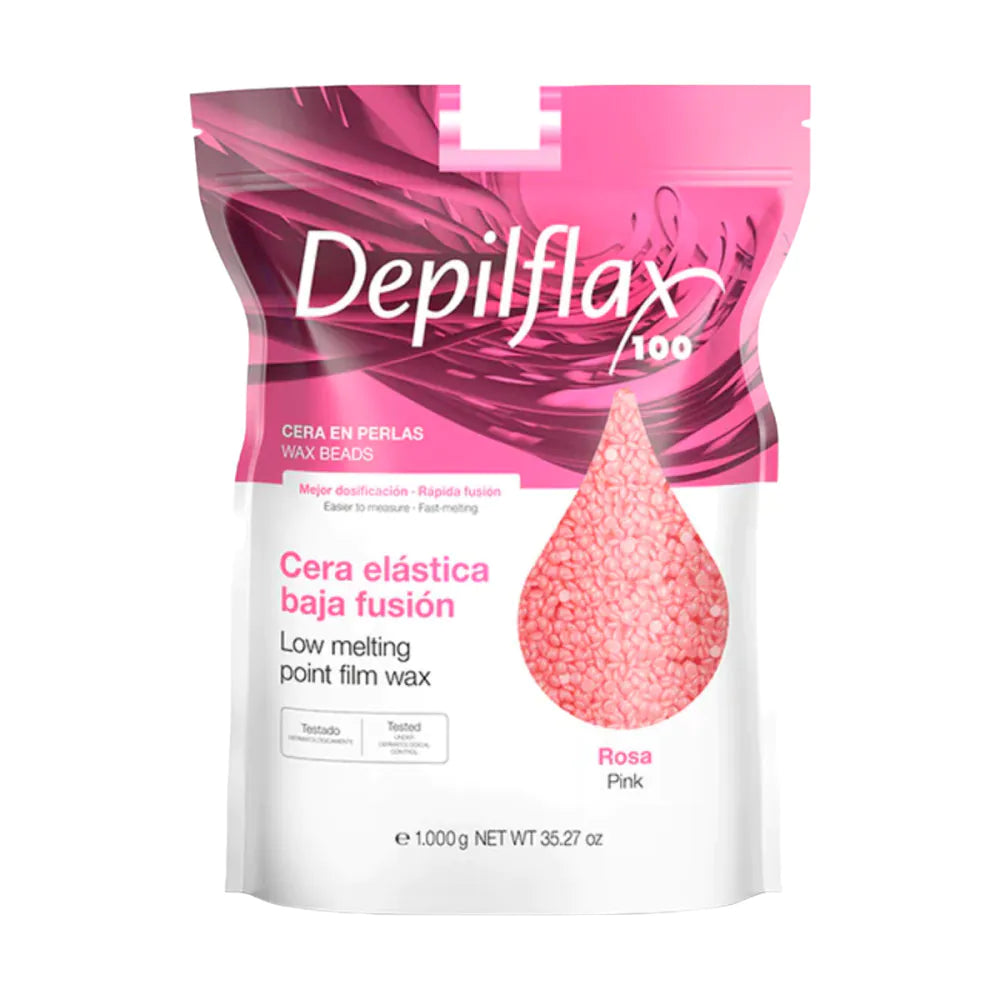 Depilflax 100 flexibelt pärlvax med låg smältpunkt, rosa, 1000 g