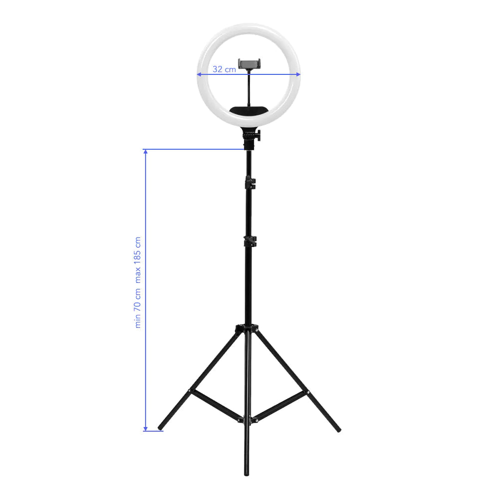 Ringlampa 13 tum 36 W LED med stativ
