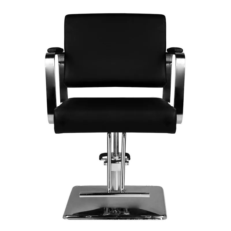 Hair System HS202 Frisörstol Svart – Eko-läder & Krombas