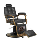 Gabbiano Boss "Old Leather" Barberstol – Retrostil med Mässingsdetaljer