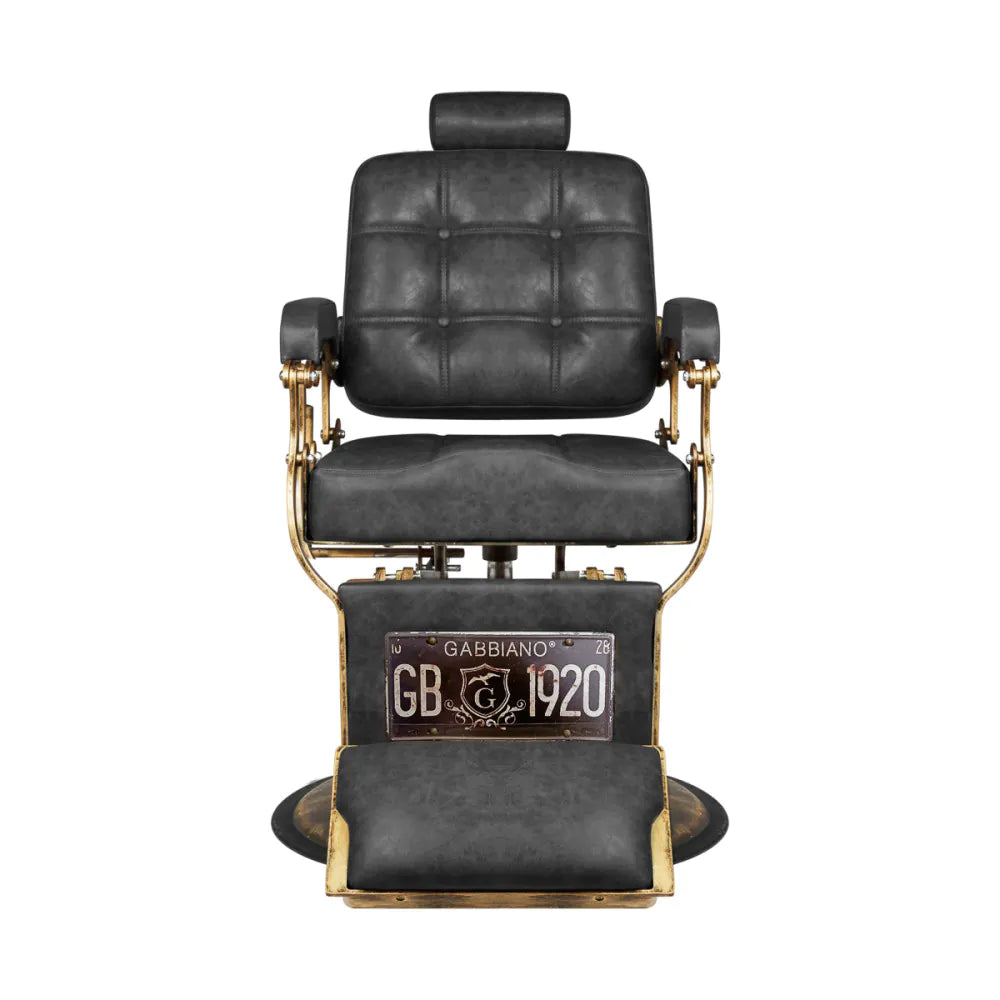 Gabbiano Boss "Old Leather" Barberstol – Retrostil med Mässingsdetaljer