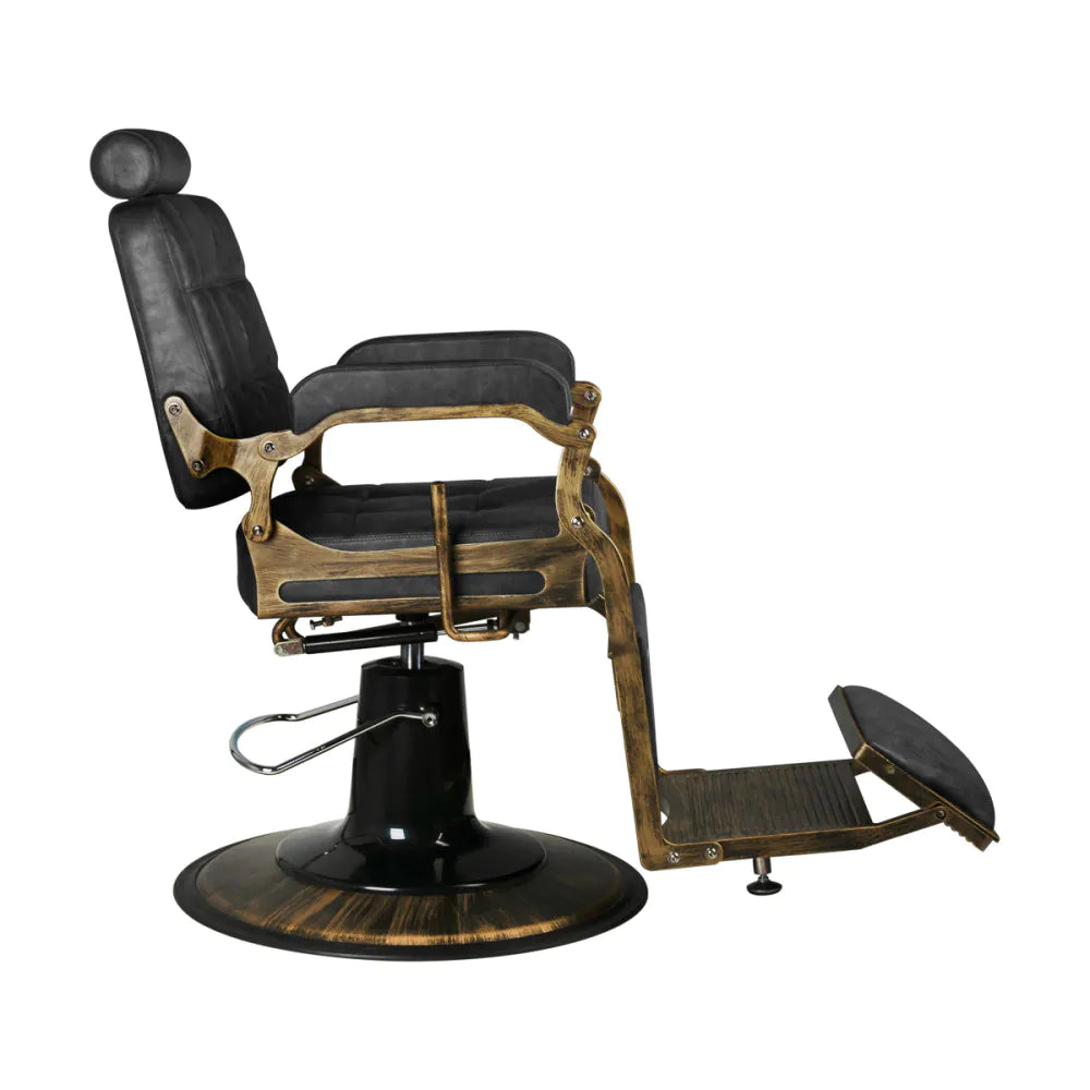 Gabbiano Boss "Old Leather" Barberstol – Retrostil med Mässingsdetaljer