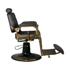 Gabbiano Boss "Old Leather" Barberstol – Retrostil med Mässingsdetaljer