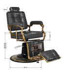 Gabbiano Boss "Old Leather" Barberstol – Retrostil med Mässingsdetaljer
