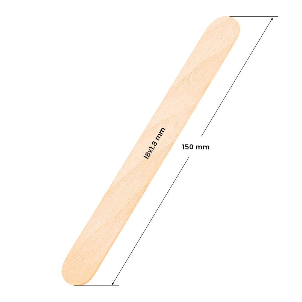 Stor träspatel 150 x 18 x 1,8 mm - 50 stycken