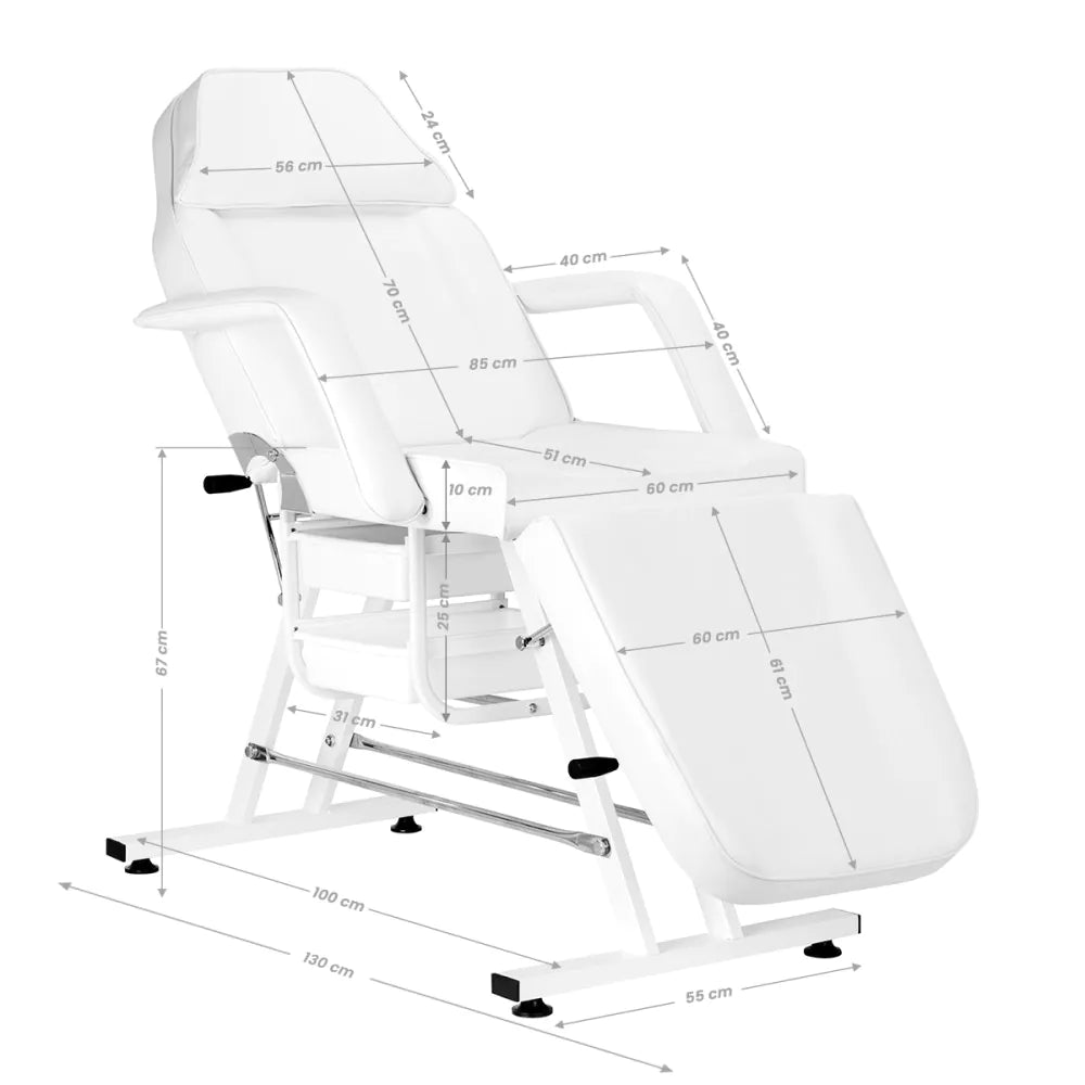 Sillon behandlingsbänk med lådor vit