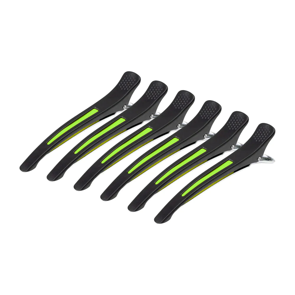 Hårklämmor E-13 – 6 st, 11,5 cm, Mix Neon