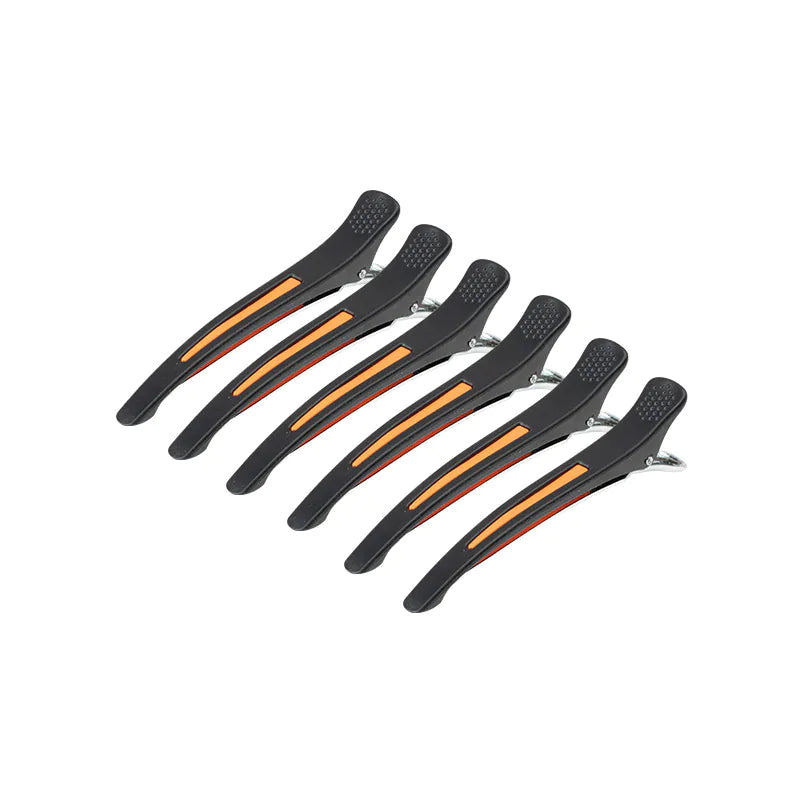 Hårklämmor E-13 – 6 st, 11,5 cm, Mix Neon