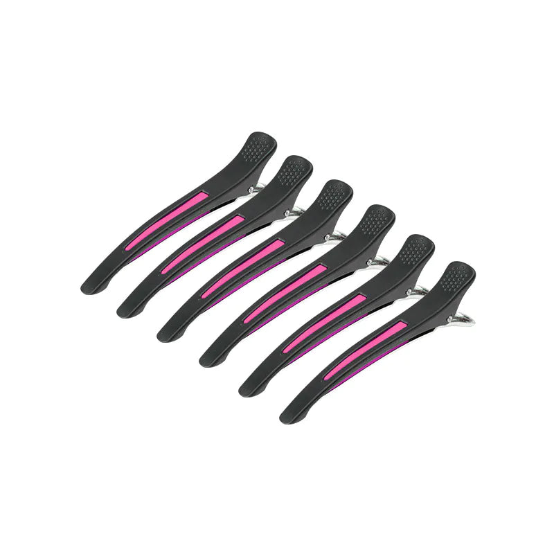 Hårklämmor E-13 – 6 st, 11,5 cm, Mix Neon