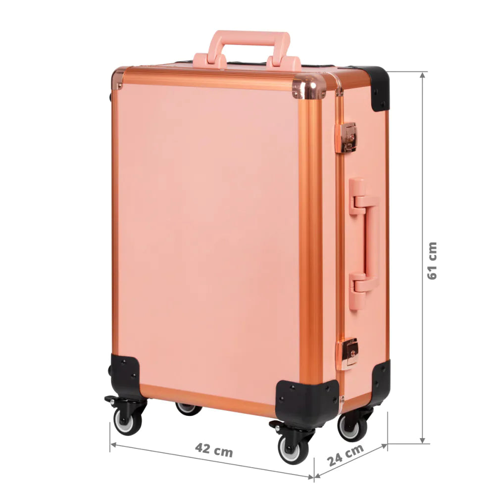 Bärbart Sminkstativ med Spegel & Belysning – Roséguld