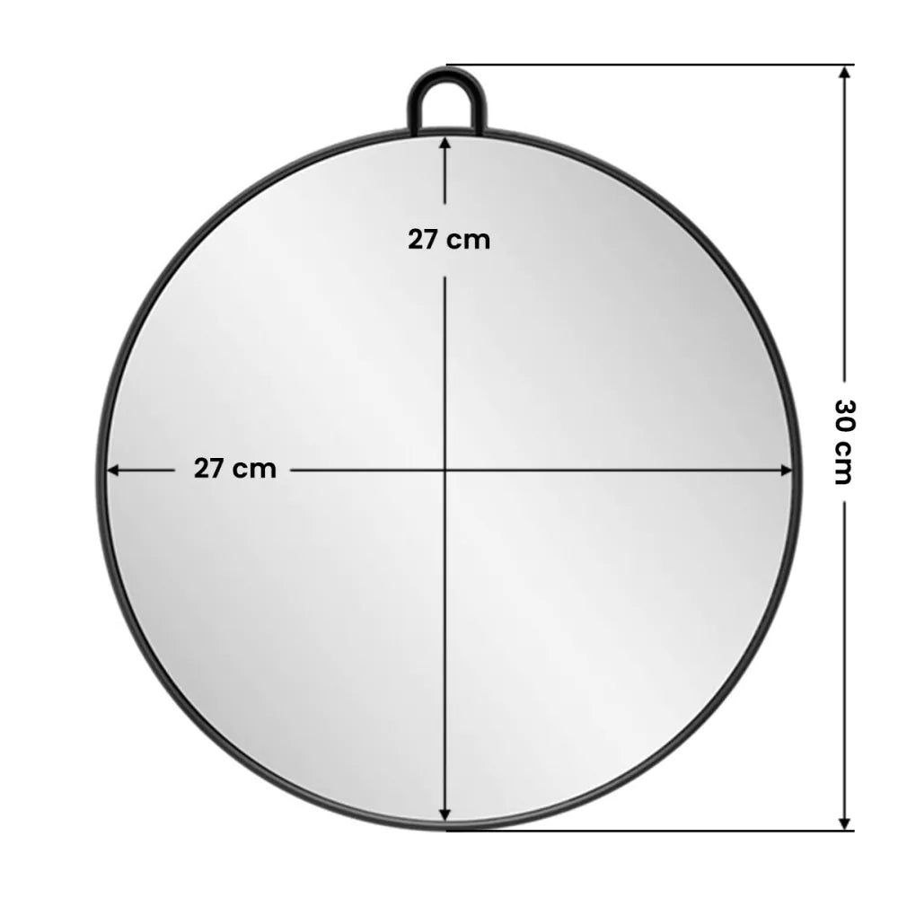 Rund Frisörspegel Q-29 – Svart handhållen spegel