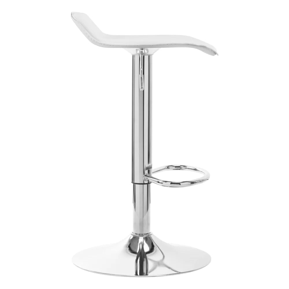 Barstol QS-B08 Vit – Ekoläder, Gaslyft & 360° Rotation