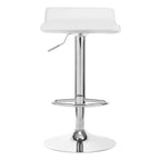 Barstol QS-B08 Vit – Ekoläder, Gaslyft & 360° Rotation