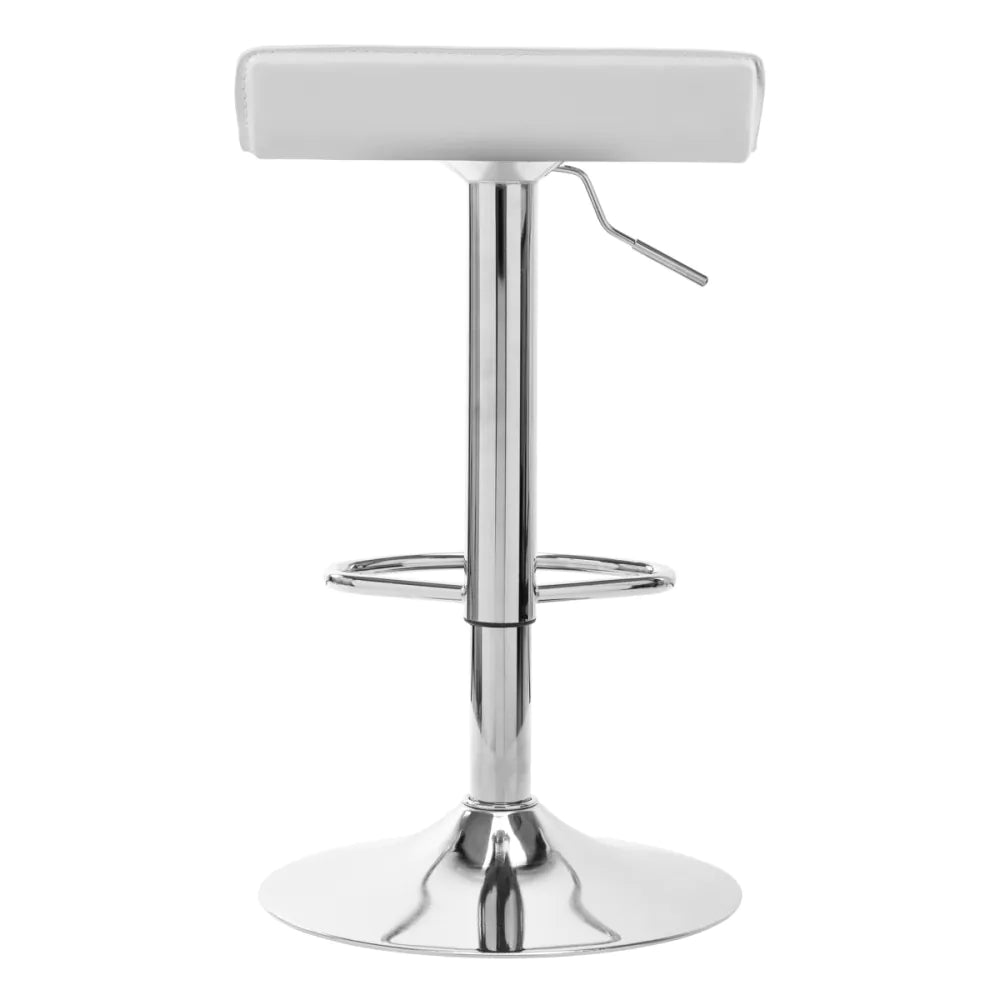 Barstol QS-B08 Vit – Ekoläder, Gaslyft & 360° Rotation