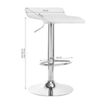 Barstol QS-B08 Vit – Ekoläder, Gaslyft & 360° Rotation