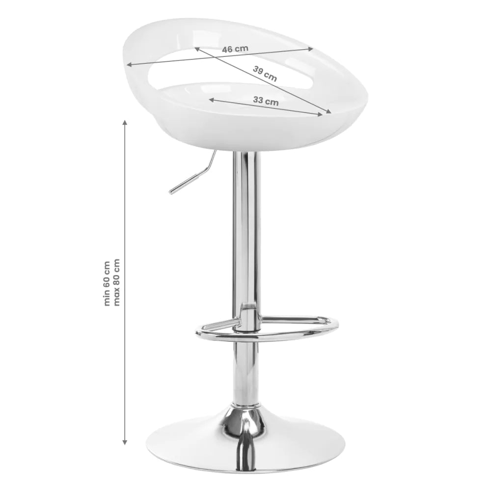 Barstol QS-B01 Vit –  Höjdjustering & 360° Rotation
