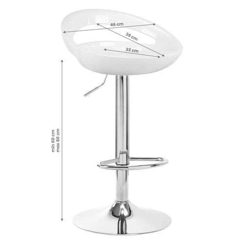Barstol QS-B01 Vit –  Höjdjustering & 360° Rotation